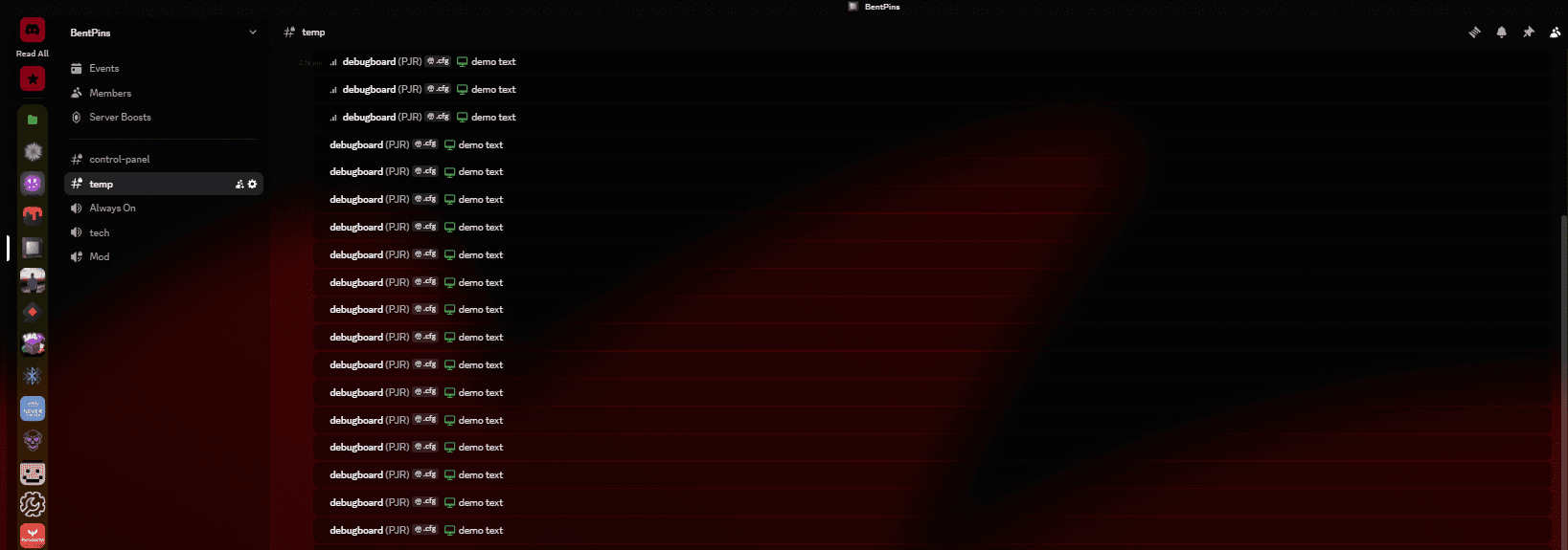 Discord application interface with transparency effects Discord application interface with transparency effects